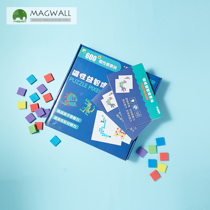 Magnetic puzzle pixel block 6 colors 600pcs children removable EVA magnet blocks set